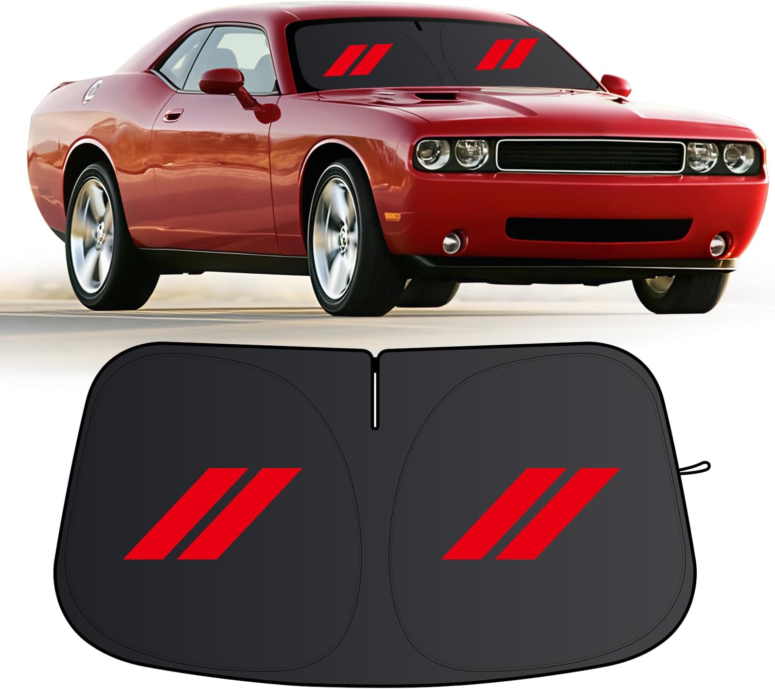Windshield Sun Shade for Dodge Challenger 2008-2014, 300T Silver Sun Visor Foldable Front Window Sunshade Sun Visor Protector Block UV Rays （2008-2014）