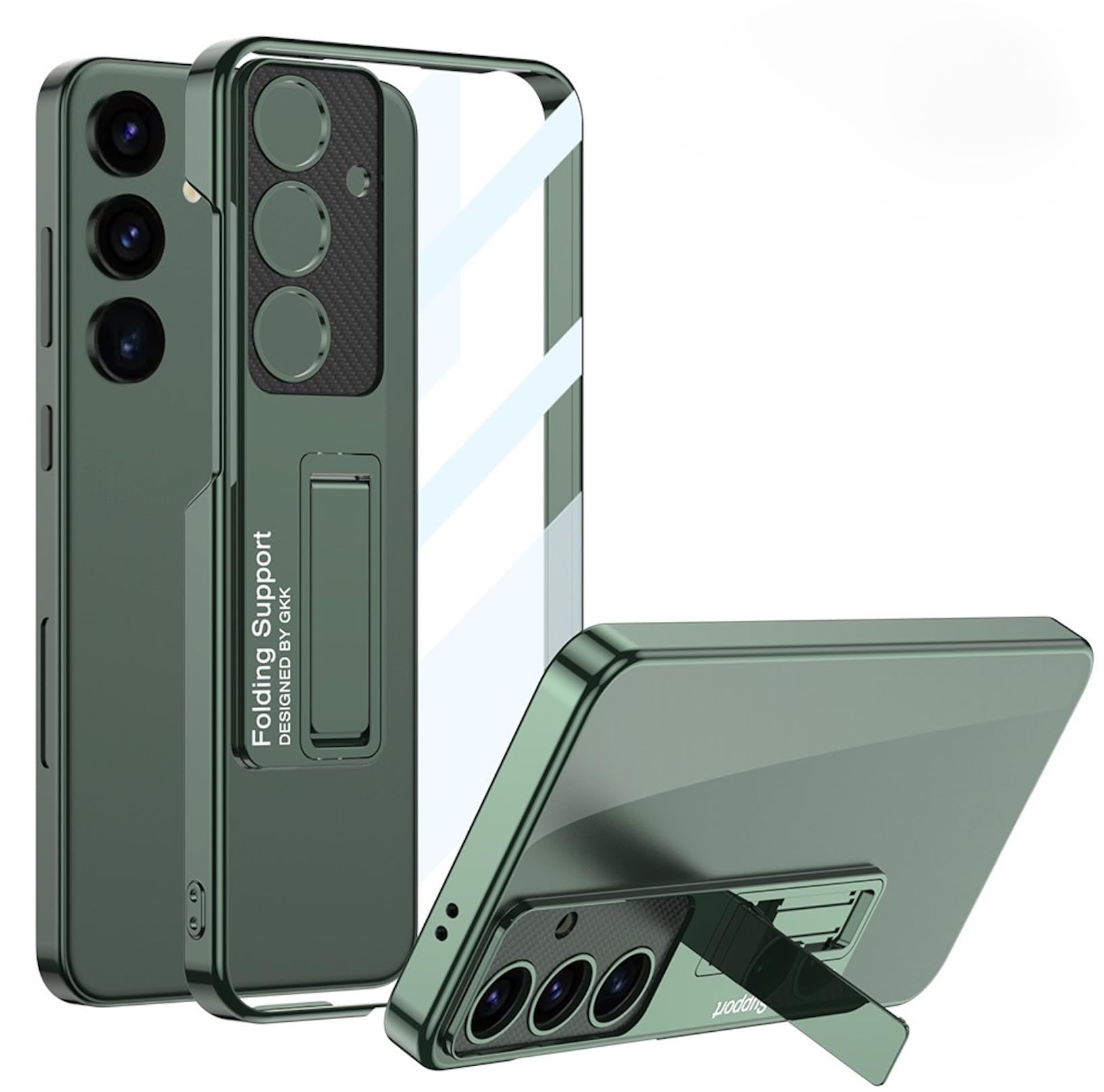 BOUNCEBACK Slim Clear Transparent Electroplated Back Case/Cover with Kickstand for Samsung Galaxy S24 Plus 5g - (Silver| Polycarbonate) (B0CTQY55C5) Amazon Price History, Amazon Price Tracker