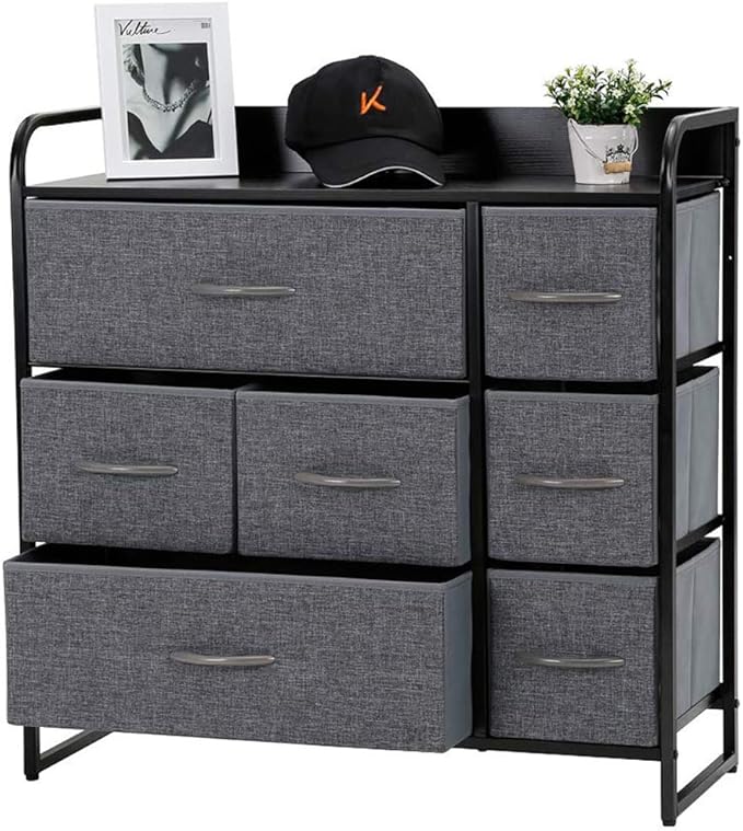 Kamiler 7 Drawer Dresser,3Tier Storage Organizer,Chest of