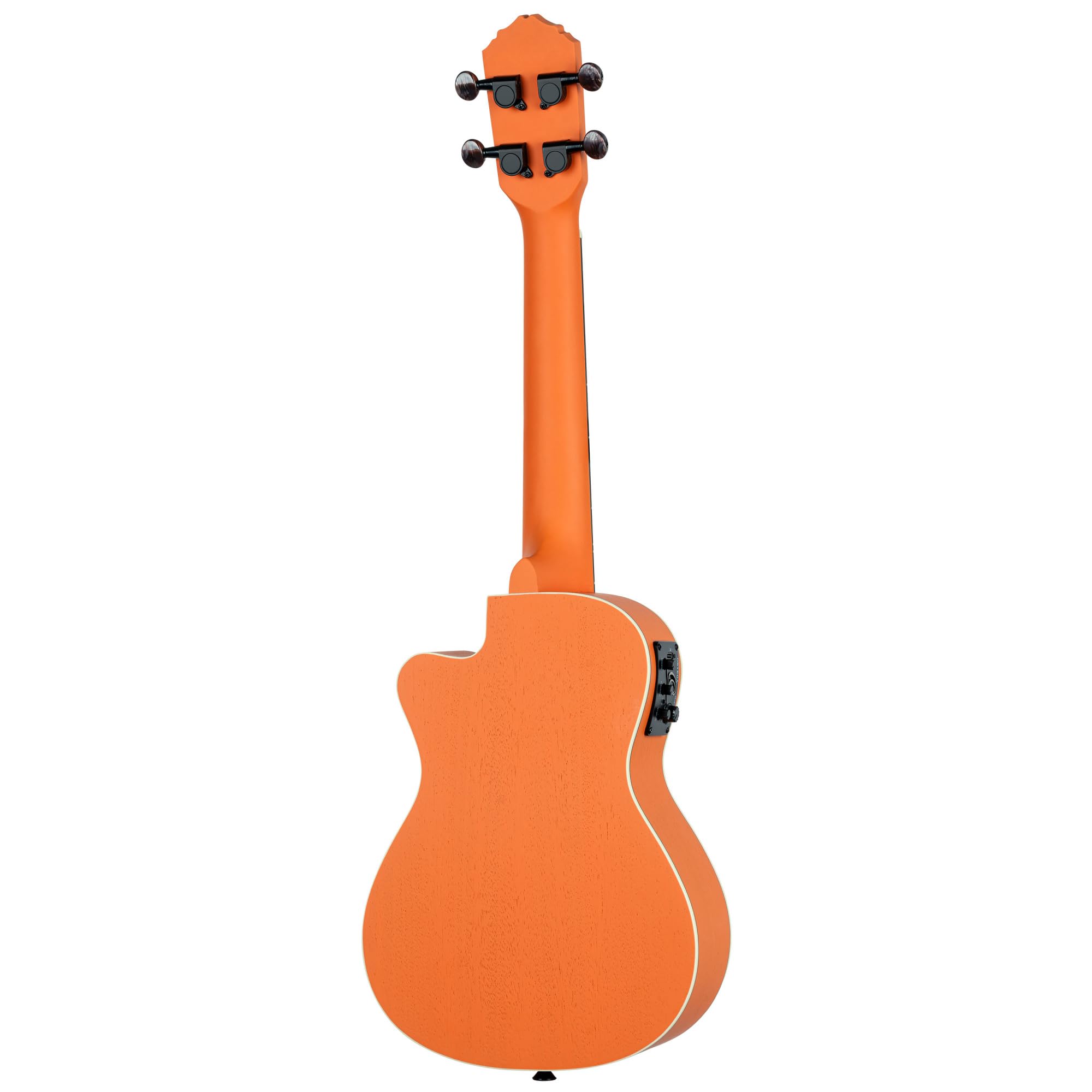 Ortega Guitars Ukulélé Concert Électro-Acoustique – Série Custom Built Halloween Edition – Okoumé, Orange (RUHWCE)