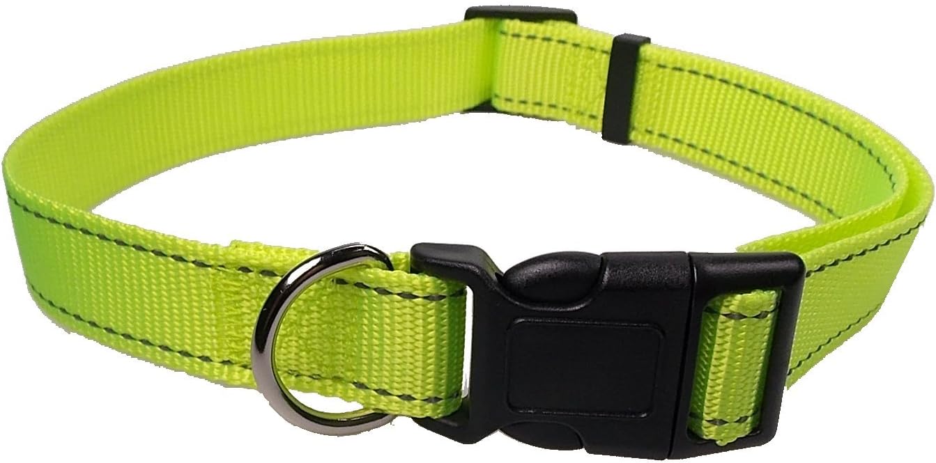 Stockmaster Large Reflective Adjustable Neon Dog Collar with buckle for easy attachment - For Pets (Product Code ZH02)