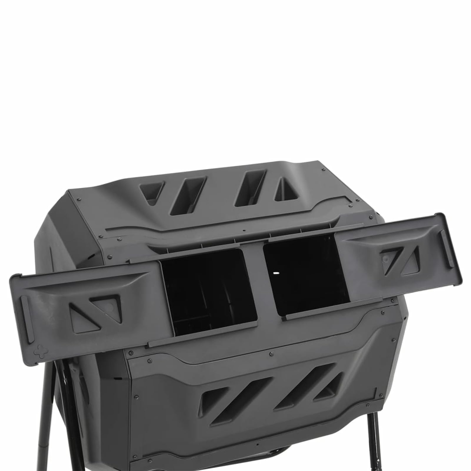 Contenedor de compostaje de jardín Negro 73x64x95 cm 160 L Compostador Capacidad de 300L Compostera Orgánica para Producción Abono de Jardín Exterior
