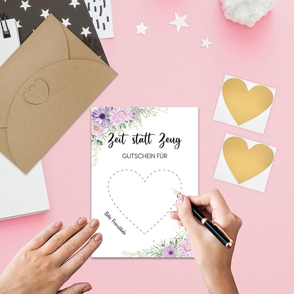 Time instead of stuff voucher to fill in yourself - scratch cards to write on yourself as a birthday card, wish voucher - voucher card for time together - 5