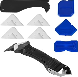 10 Pieces Caulking Tool 3 in 1 Caulking Tool Kit Scratch Caulking Tools Silicone Sealant Finishing Tool Caulk Remover Tool for Kitchen Bathroom Window, Sink Joint