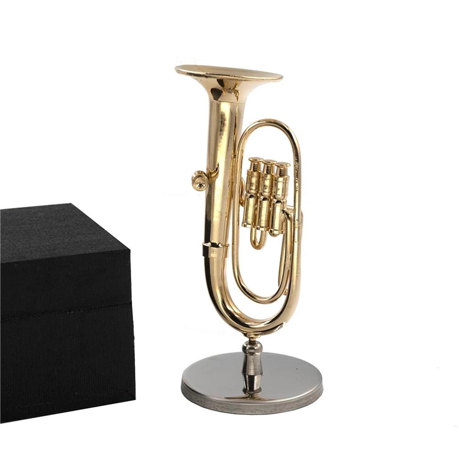 Miniaturowe ozdoby do instrumentów muzycznych Miniaturowy Miedziany Baryton Model Mini Tuby Akcesoria Do Instrumentów Muzycznych(10cm)