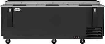 KoolMore 95 in. Commercial Bottle Cooler in Black with Built-In Opener, 30 cu. ft.