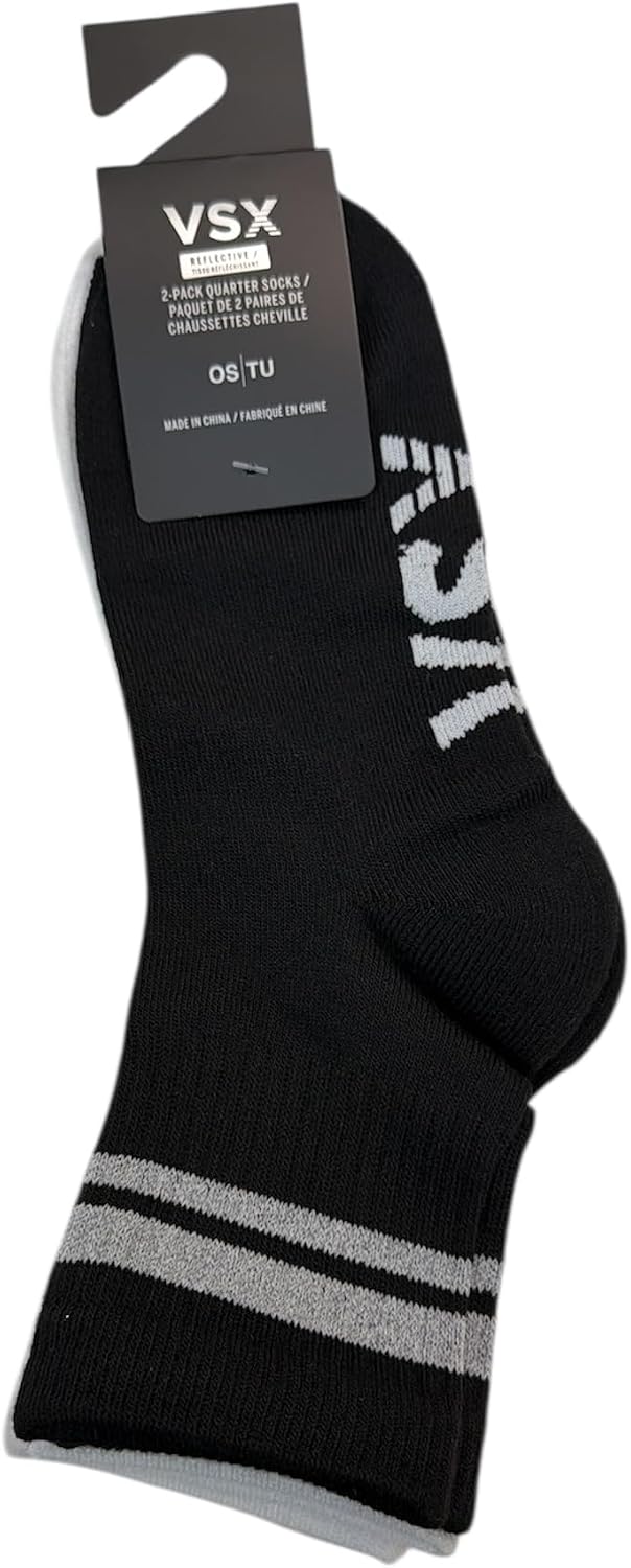Victoria's Secret VSX Reflective Logo Crew Socks 2-Pack White & Black One Size New