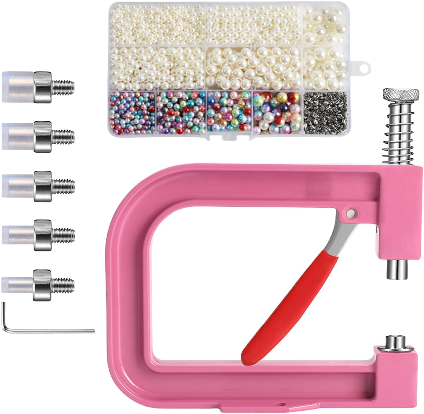 Beads Rivet Fixing Machine - Pearl Handmade Setting Machine, Craft Fixing Device, Manual Pearl Attachment Machines | Round Beads Rivet Studs for Hats Shoes Clothes Bags Skirts Jackets Garments