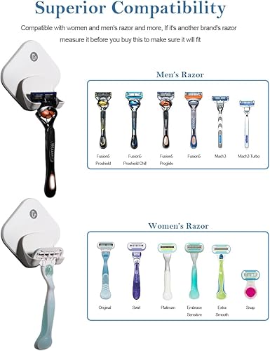 Miniatura 3 de Soporte de maquinilla de afeitar para pared de ducha, gancho de ducha para maquinilla de afeitar, soporte autoadhesivo para maquinilla de afeitar