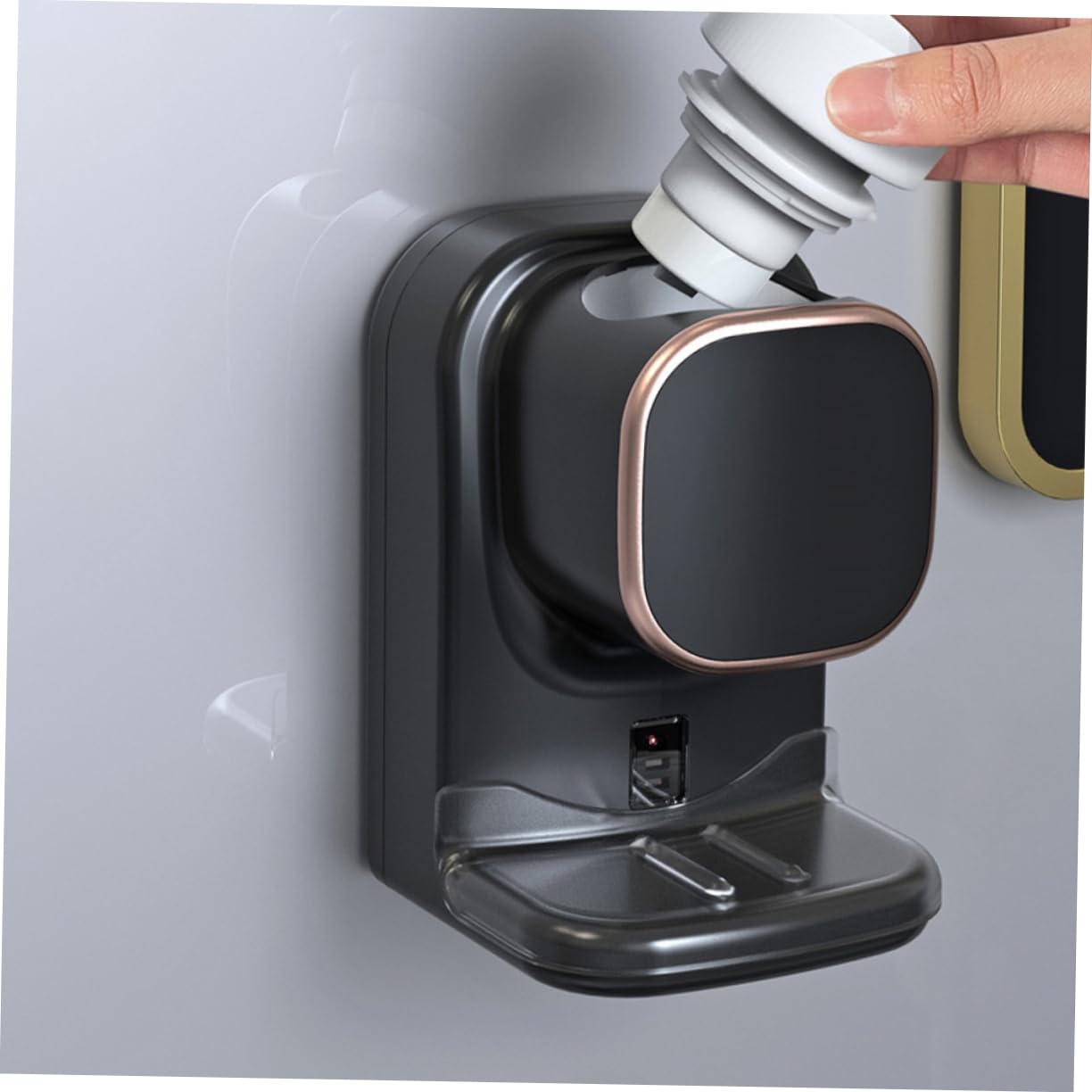 Dispenser Dentifricio Automatico Cavo USB Incluso da Parete Sensore in Plastica Nera Resistente, Facile da Installare senza Fori, per Bagno e Crema Mani