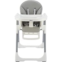 CO-Z Foldable High Chair for Babies and Toddlers, Portable Adjustable Baby Chair with Detachable Leather Cushion, Built-in Rear Wheels