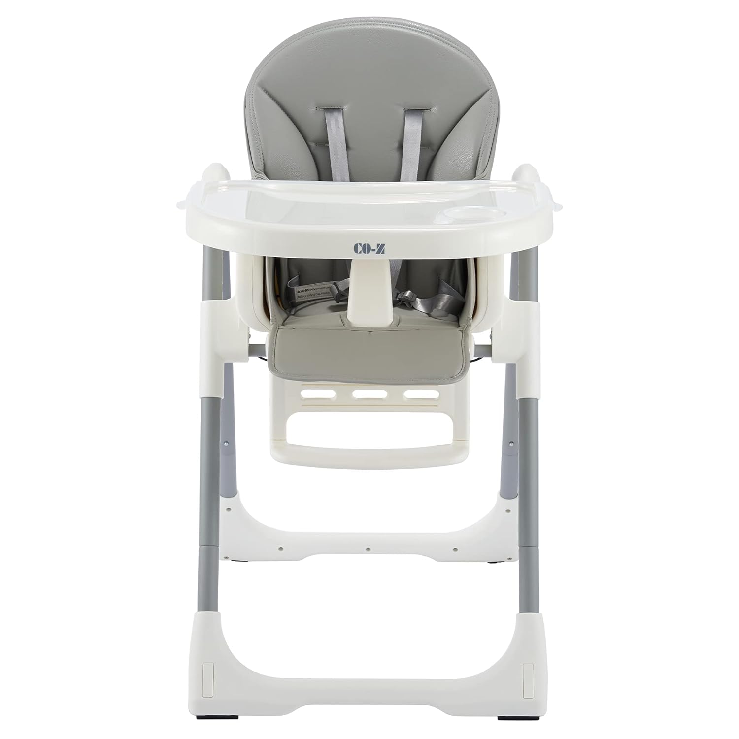 CO-Z Foldable High Chair for Babies and Toddlers, Portable Adjustable Baby Chair with Detachable Leather Cushion, Built-in Rear Wheels