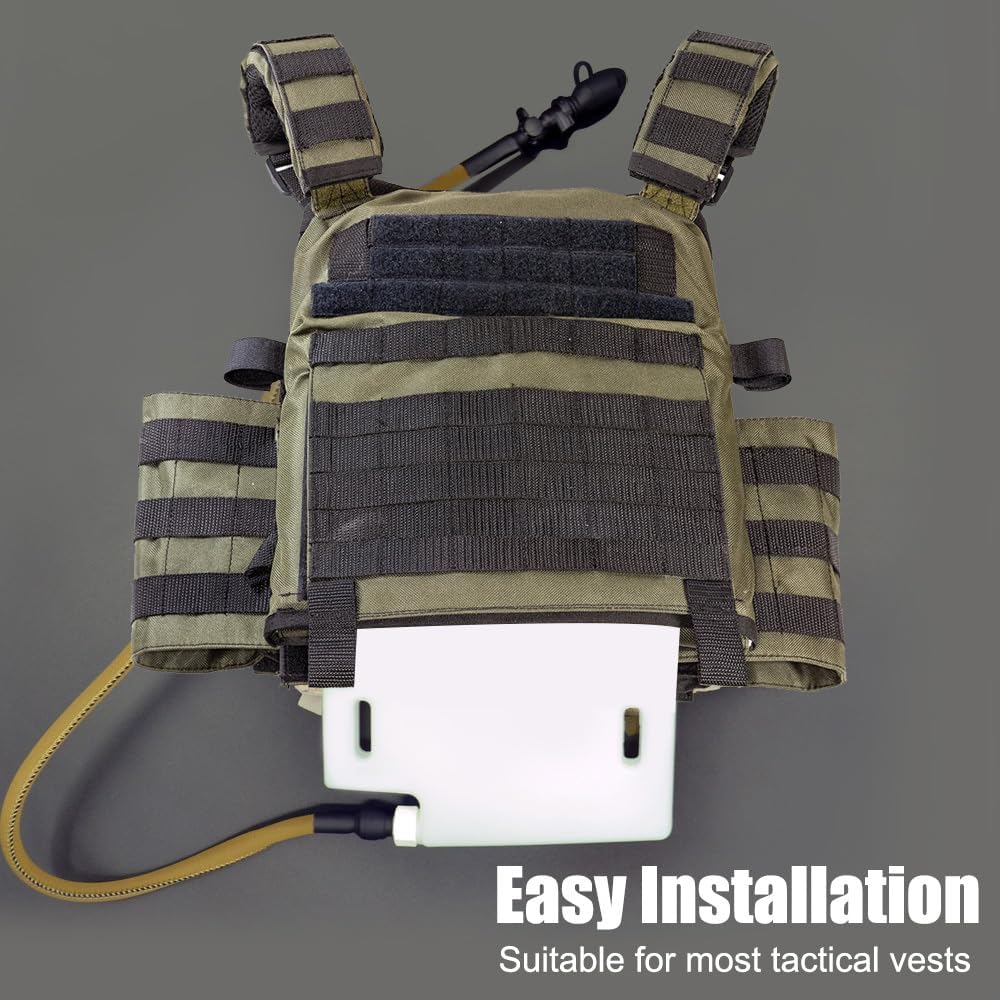 DONGKER Training Hydration Case,1.5L Leakproof Water Panel Plate Carrier with Detachable Tube & Manual Control Spout Switch for Bladder Hydration Pack