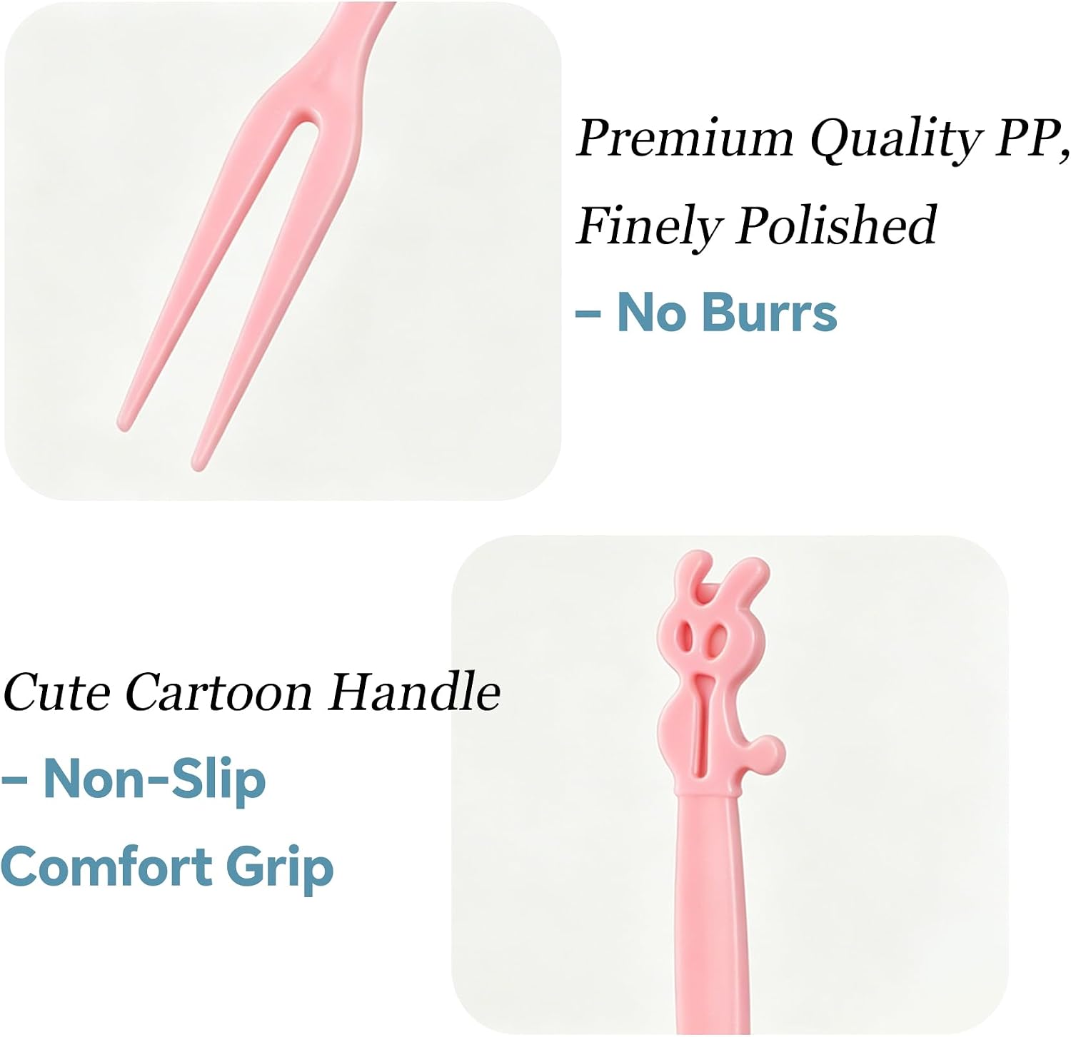 Disposable Plastic Fruit Forks, Blue and Pink, For Dessert, Cocktail, Buffet, 300 Pieces