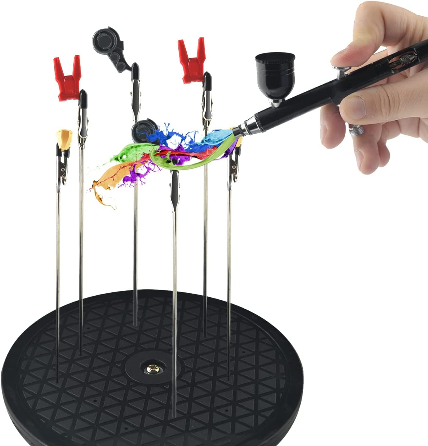 ABEST Supporto girevole rotondo da 7,5" con 22 clip per Gundam modello Hobby fai da te