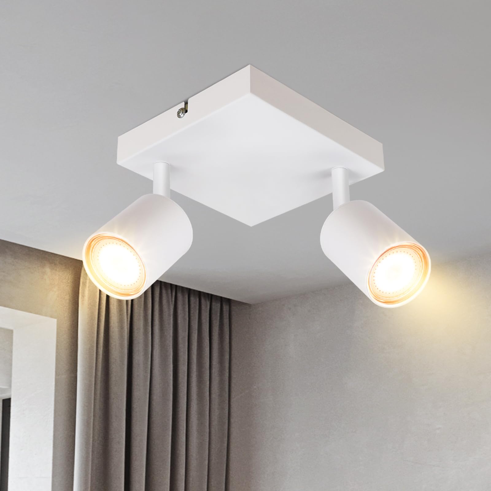 Lichtmaler Deckenspots 1 Flammig Schwarz Deckenstrahler - Deckenleuchte GU10 Schwenkbar 350° Spotleuchte Retro Wand Deckenlampe Spots LED für Küche, Wohnzimmer, Flur, Ohne Leuchtmittel