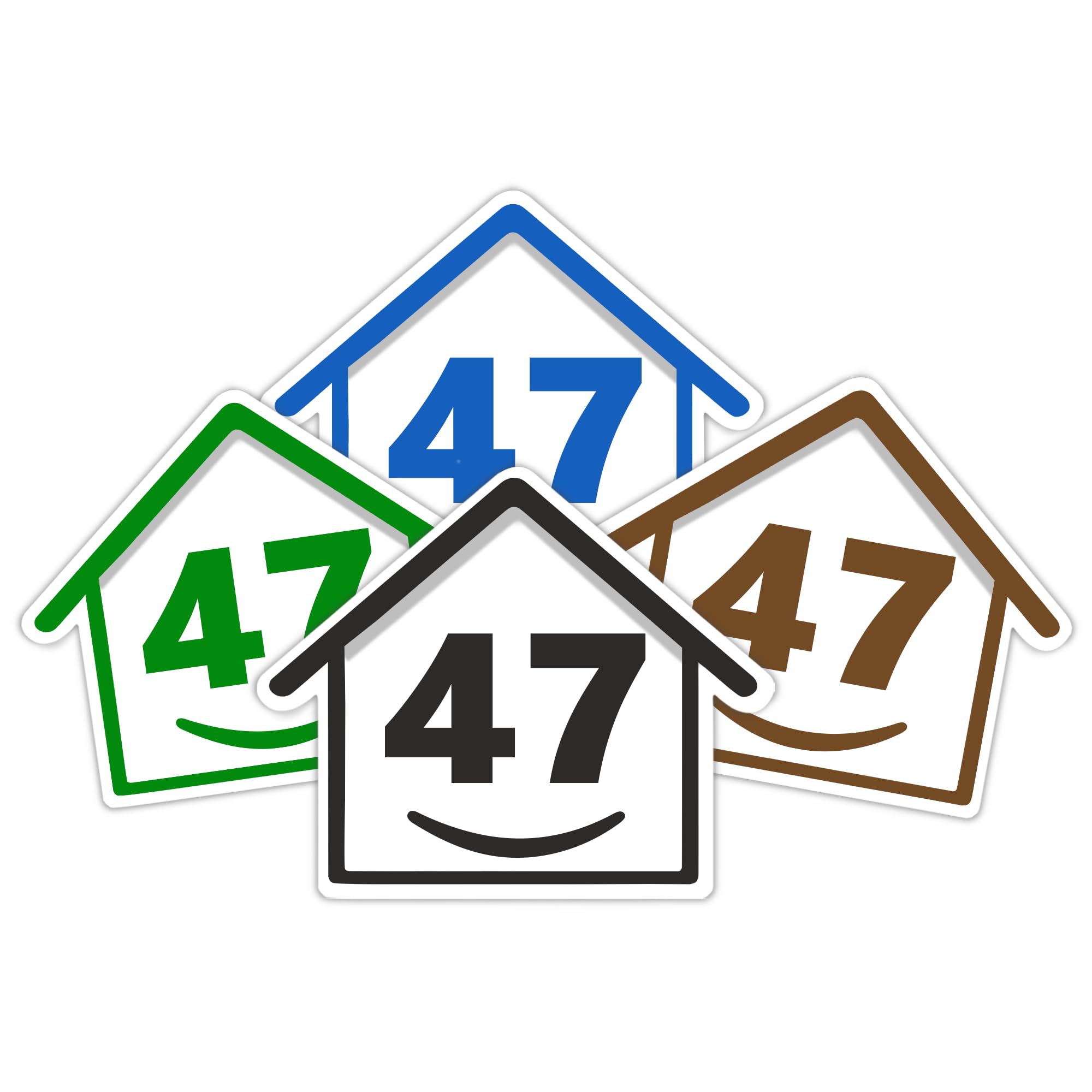 4 x Bin Numbers for Wheelie Bins, 1-99, 15cm ‘Happy House’ Colour Design Dustbin Stickers, Easy Application Stick On Number Stickers - Weatherproof Self Adhesive Vinyl – Blue, Black, Green, Brown (25) — view 13