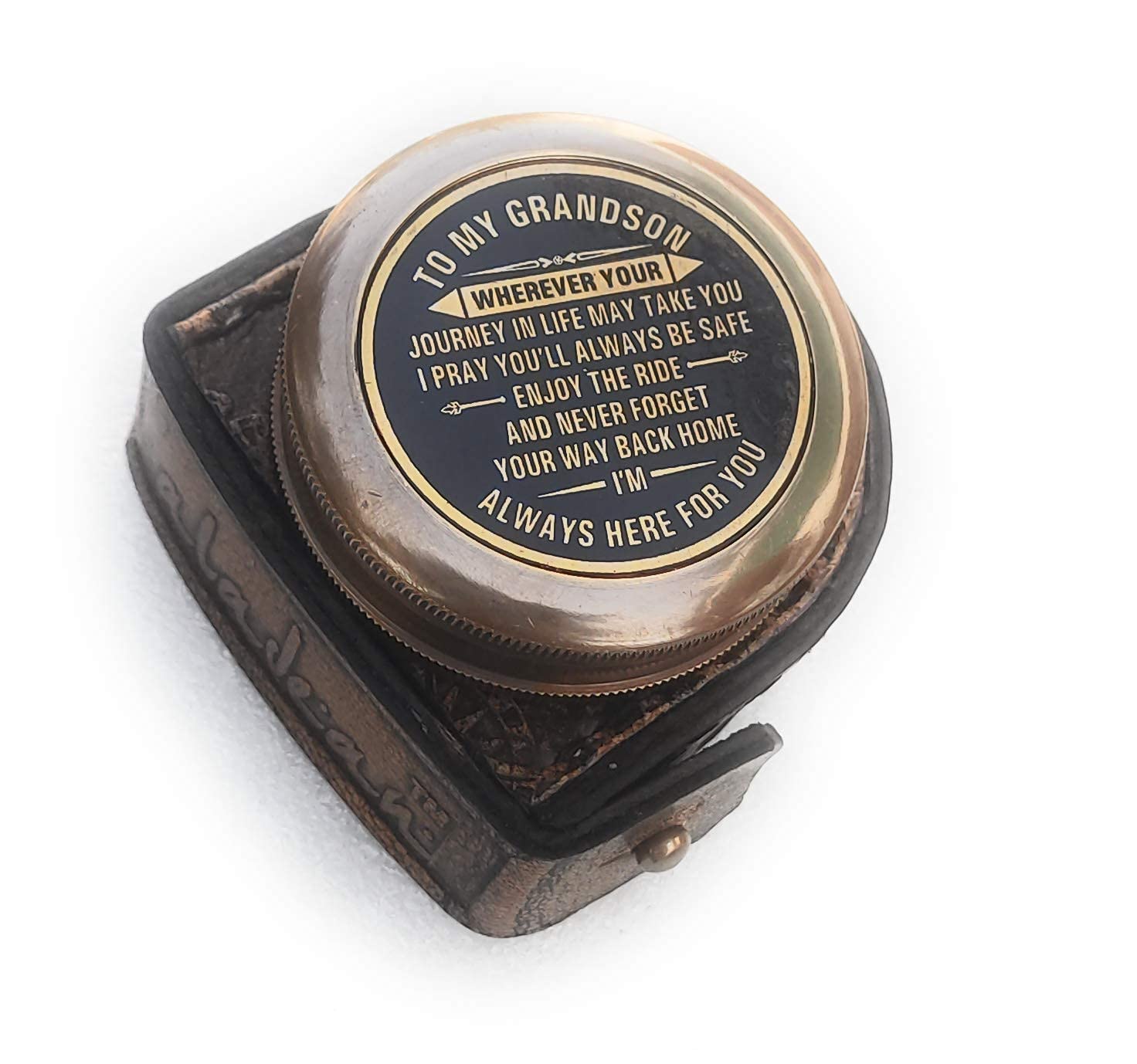 Antique Brass Compass Custom Engraved Gifts for Him Her Dad Mom Brother Husband Wife Sister Boyfriend Grand Father Mother Boy & Girl