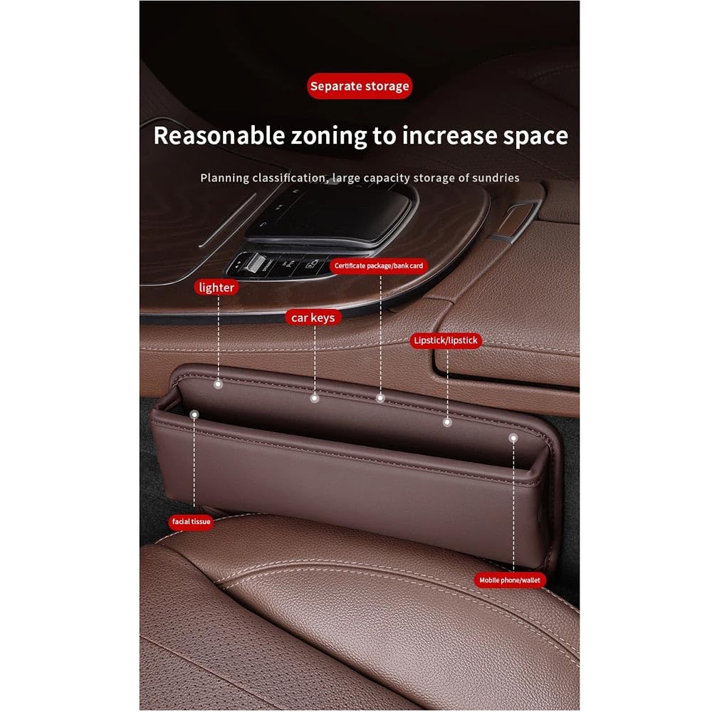 BayDe Auto Seat Pelle Gap Filler Scatola,per Citroen DS Spirit DS3 DS4 DS4S DS5 5LS DS6 DS7 DS Seat Storage Organizer Box multifunzionali Tasca Interior Accessories,A/Black