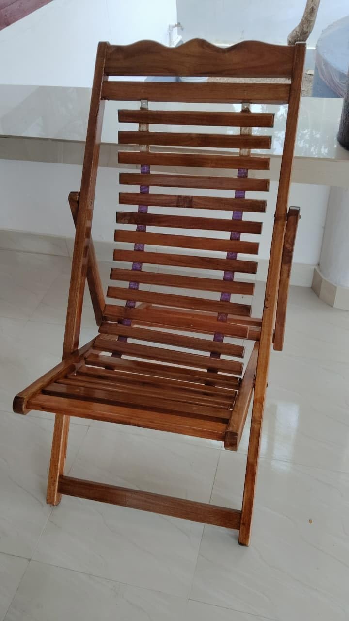 Kerala Traditional Charu Kasera Wooden Folding Recliner Chair | Antique Design, For Adults & Elderly, Aaram Chair, Classic 1994 Style-image-21