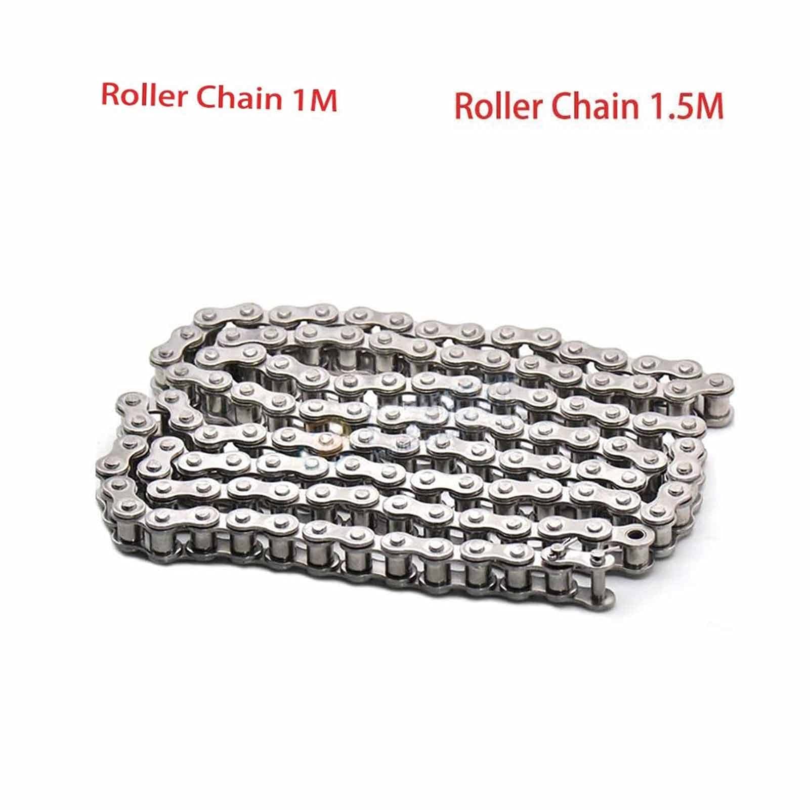 Cadena De Rodillos 1M / 1.5M 08B-1, Cadena De Transmisión Industrial De Acero Inoxidable Con Un Tono De 12.7 Mm, Juntas De Cadena.(1M)