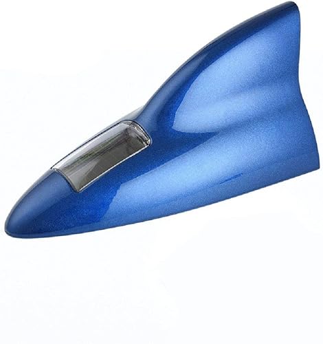 Miniatura 8 de Shark Fin Aerial-MASO - Antena de radio aérea de coche con aleta de tiburón, 12 luces LED de advertencia, repuesto de base de antena de radio (gris)