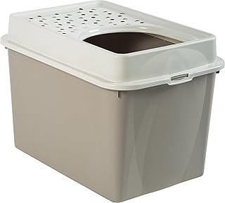 Rotho MyPet Eco Berty Cat Litter Tray with Top Entrance, Plastic (PP Recycled), Beige/White, 57.2 x 39.3 x 40.4 cm product image