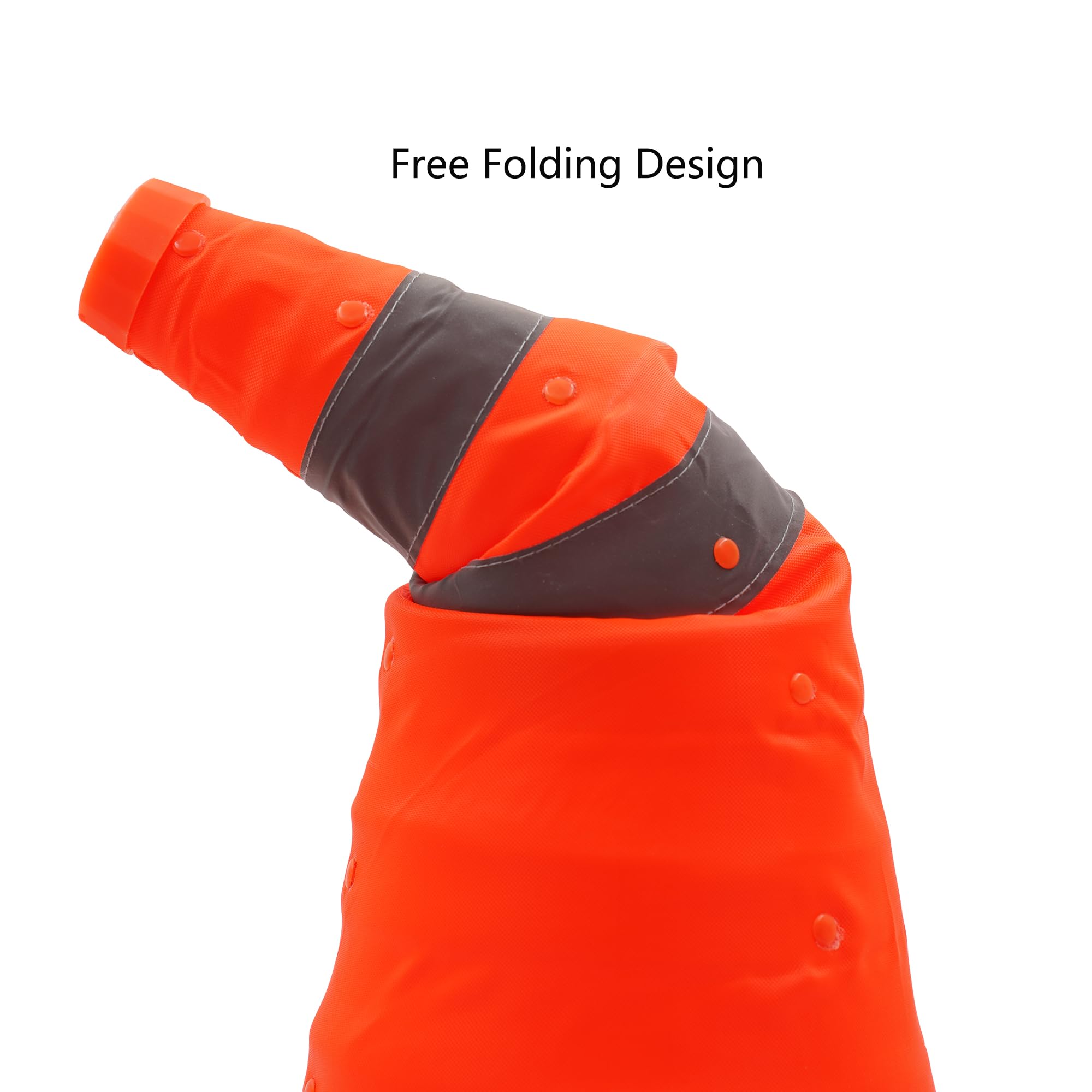 18" Traffic Safety Cones with Reflective Stripes,Parking Retractable Cones,Collapsible Reflective Traffic Cones for Training - Image 3