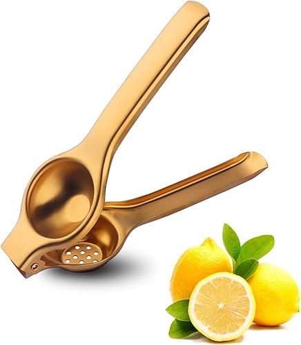 DOCBLACK Exprimidor manual de limón premium, exprimidor de cítricos de acero inoxidable, exprimidor de limón de mano resistente, exprimidor