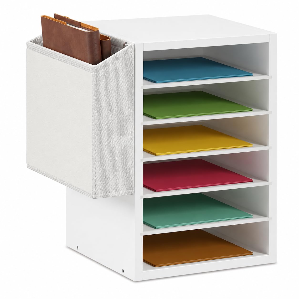 Clasificador de correo de madera ajustable de 6 niveles con ranuras para