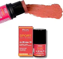 Blush em Bastão 3 em 1 Pink Cheeks 4,5g - Resistente Água Esporte Beleza Solar Maquiagem Sombra Radicais Livres Textura Pele, Pink Cheeks (Soft Peach)