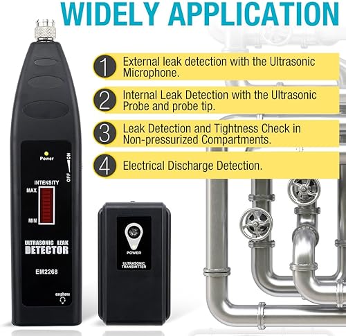 Miniatura 2 de allsun Pro Detector de Fugas Ultrasónico Transmisor Localizador de Ruidos Auto, Estetoscopio Electrónico Monitor de Ruidos de Máquinas HVAC
