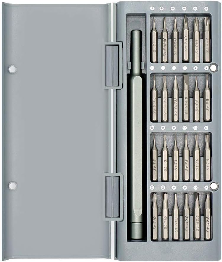 Precision Screwdriver Set,TECKMAN 25in1 Small Screwdriver Set with T2 T3 T4 T5 T6 T8 T10 T15 Torx,P2 P5 Pentalobe and Phillips,Slotted Bit Set for iPhone,Macbook,Xbox,PS4,Garmin,Eyeglass