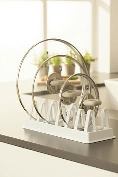 Mithra Life 6 B lmeli Beyaz Plastik Tabak Tencere Kapak D zenleyici Organizer MIT1306 30x16x8 cm