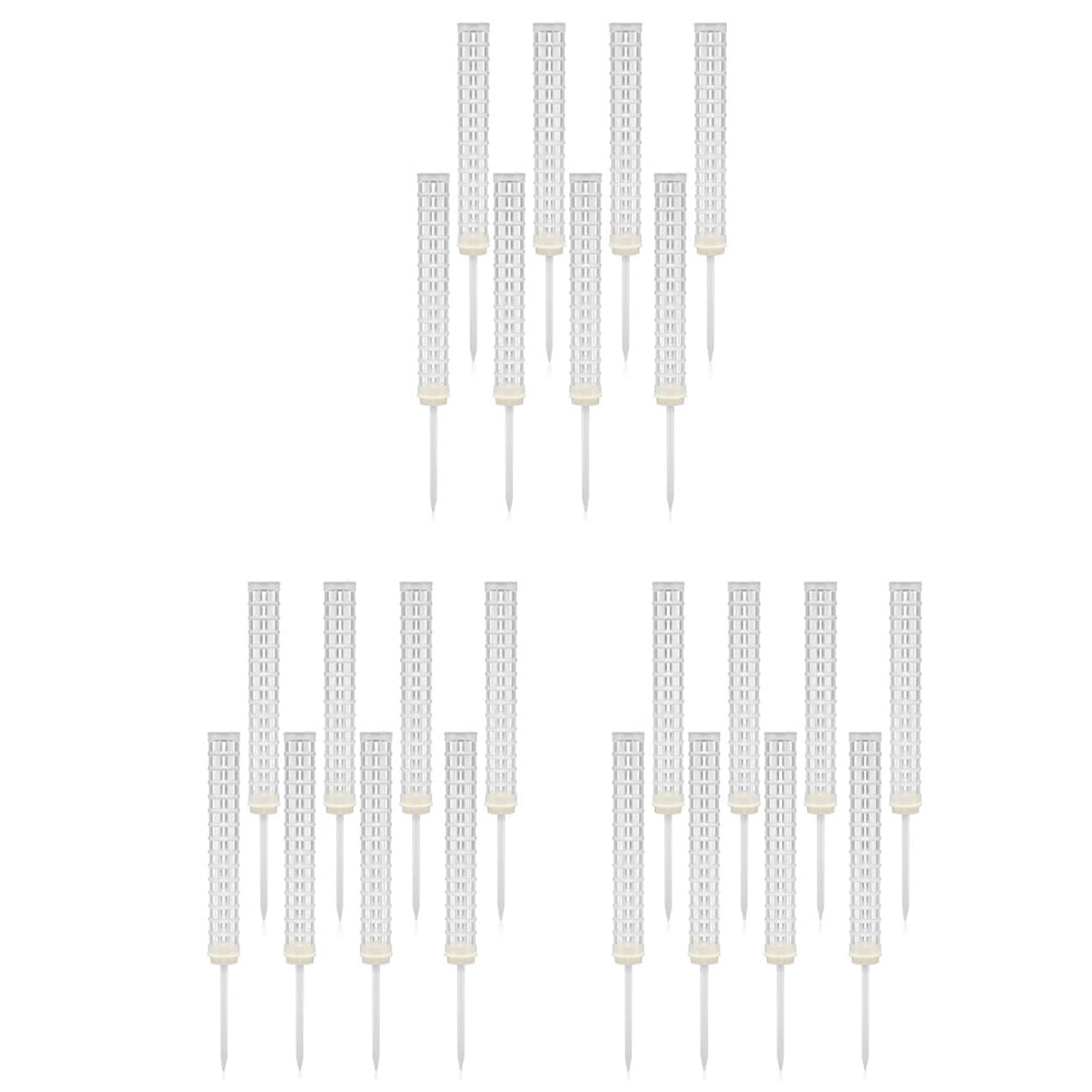 Jnchdghwa White 24 Pieces Moss Pole Coir Moss Pole Stick Stackable Plant Stakes Monstera Plant Support Plastic Sphagnum Moss Pole