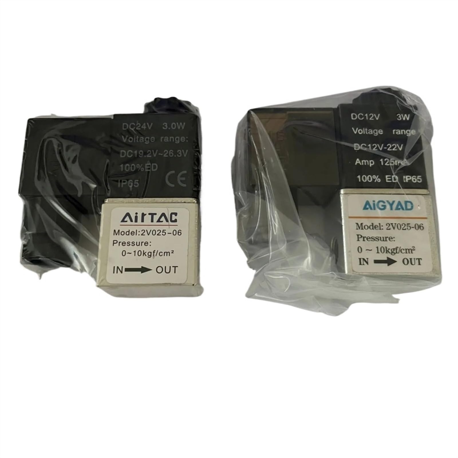 Électrovanne pneumatique 2V025-06 DC24V | Valve 2 positions 2 ports 1/8 NF transparente