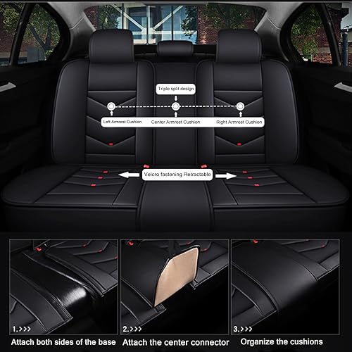 Miniatura 4 de Funda de asiento de automóvil para Audi Q8 2019-2023, piel sintética impermeable y a prueba de polvo, compatible con bolsas de aire, protectores de