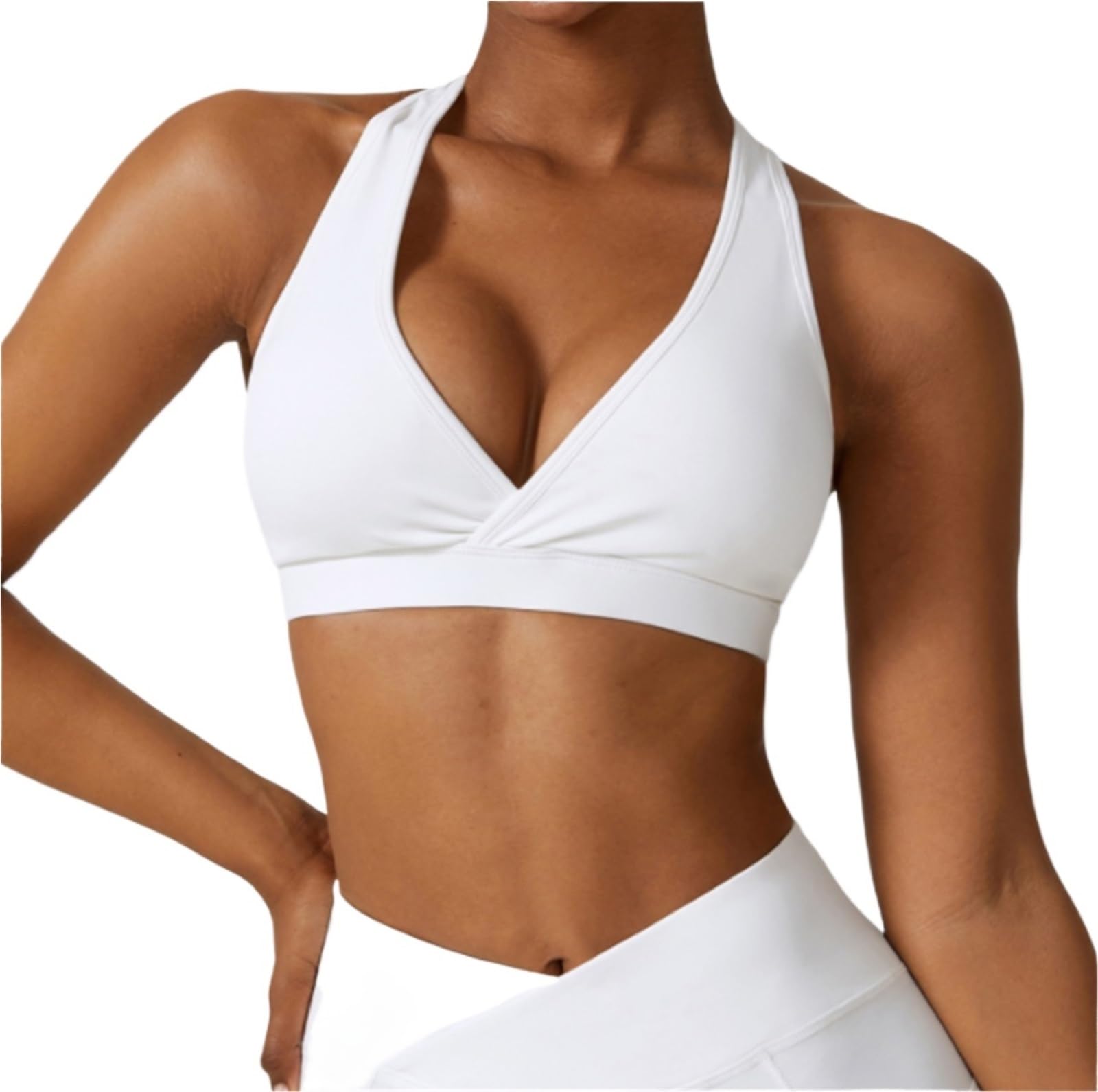 Biustonosz Sportowy Damski Stanik Sportowy Fitness Kamizelka Do Jogi Krótka Bielizna Push-up Biustonosz Do Ćwiczeń Gimnastycznych Biustonosz Sportowy Damski(White,M)