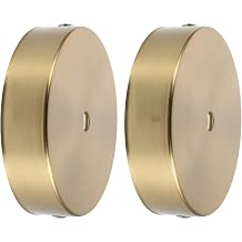 HOMSFOU 2 Sets Single Hole Ceiling Canopy Kit 4.7 Inch Metal Plate [Energy Class A]