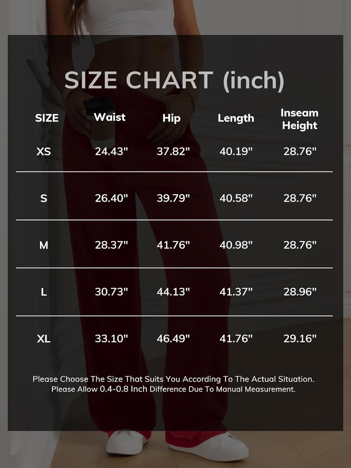 ATHMILE Women's Wide Leg Sweatpants High Waisted Baggy Interior Drawstring Joggers Straight Leg Sweat Pants with Pockets - Image 6