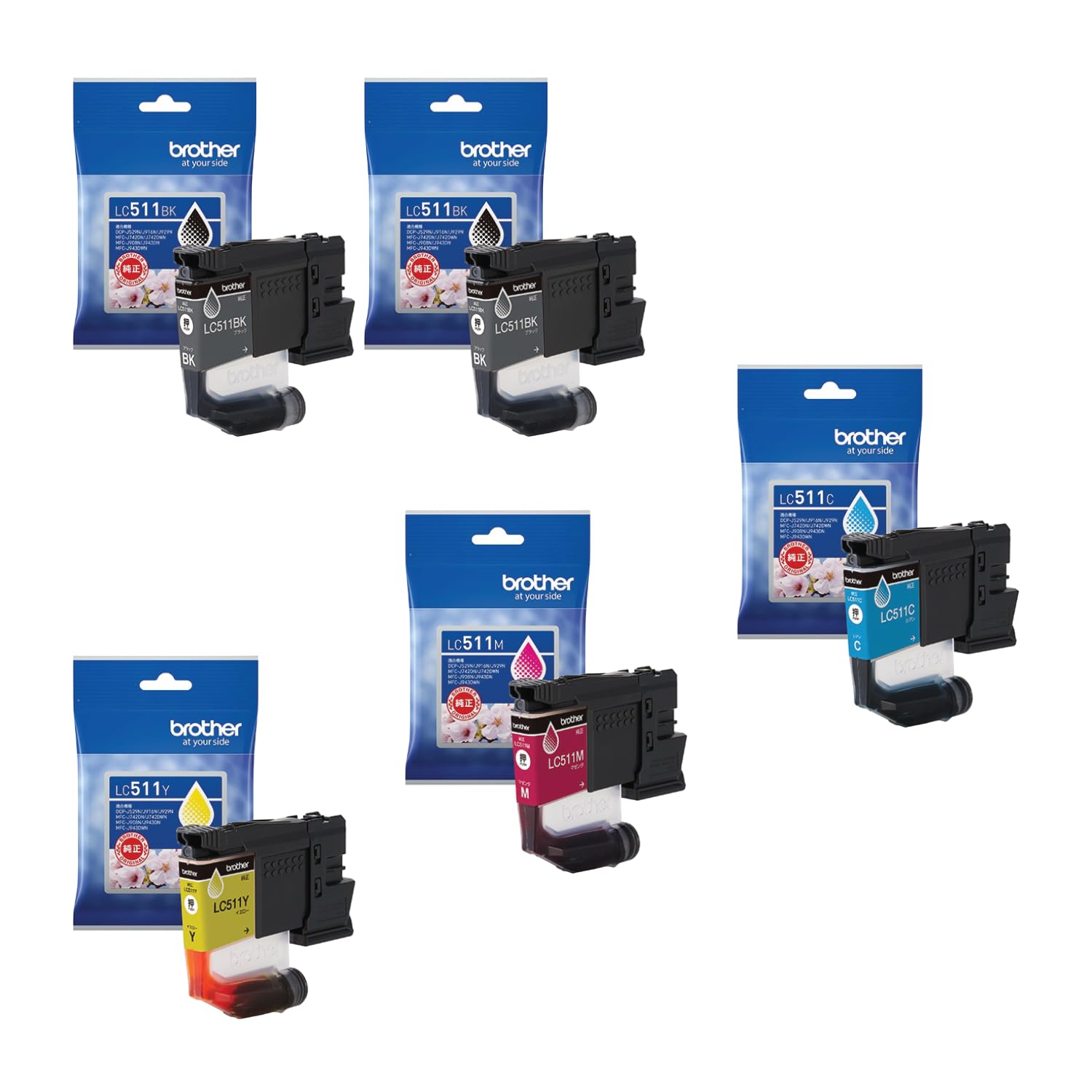 プリンターとインク Amazon.co.jp: 【純正品 4色5個セット】 ブラザー インクカートリッジ