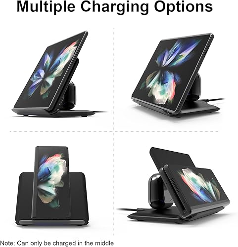 Miniatura 5 de Geyo Para Samsung Galaxy Z-Fold Cargador inalámbrico estación de carga inalámbrica rápida 2 en 1 para Galaxy Z Fold 6543, soporte de carga de 3