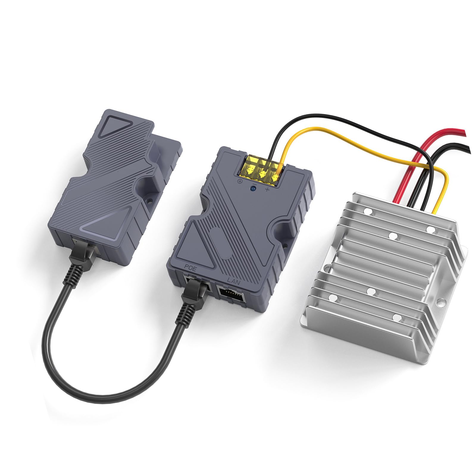 Convertitore RJ45 3 in 1 ripetitore di tensione di potenza per connessione di rete stabile e convertitore Ethernet multi-tensione Internet migliorato