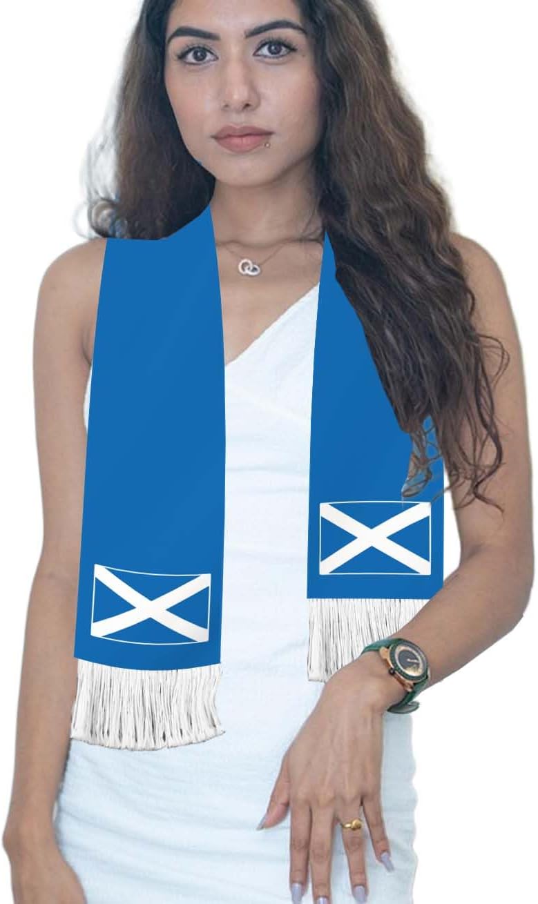 Scotland Flag Scarf,60inch Scottish Banner Sports Fan Scarves,18×150cm Novel Souvenir For Team Game Party Parade - Image 4