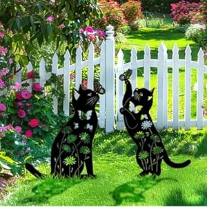   Cat-Garden-Decor-for-Outside17-Metal-Cat-Decorative-Garden-Stakes-Black-Cat-Silhouette-Outdoor-Cat-Decor-Cat-Garden-Art-Weather-Resistant-Cat-Decorations-for-Cat-Lovers-Cat-Yard-Art-Gifts
