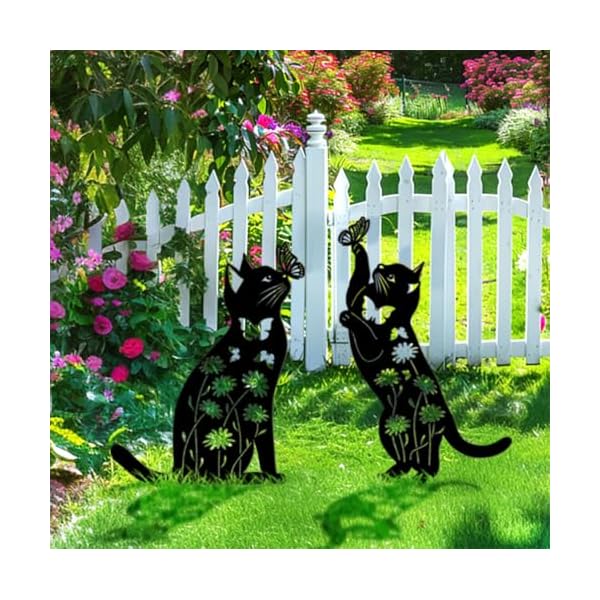   Cat-Garden-Decor-for-Outside17-Metal-Cat-Decorative-Garden-Stakes-Black-Cat-Silhouette-Outdoor-Cat-Decor-Cat-Garden-Art-Weather-Resistant-Cat-Decorations-for-Cat-Lovers-Cat-Yard-Art-Gifts