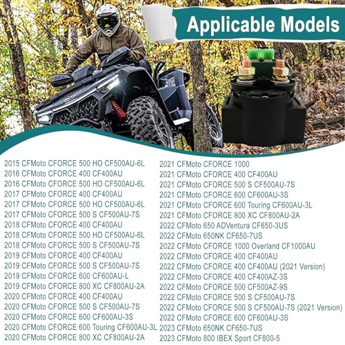 Image of QYMOTO CFMOTO Starter Solenoid Relay,9CR6-150310 Easy to Install Compatible with CFMOTO Cforce 400 500 600 800 1000 Accessories (2016-2025)