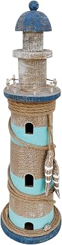 Wooden Lighthouse Decor Nautical Table Decorations Lighted Wood Lighthouse