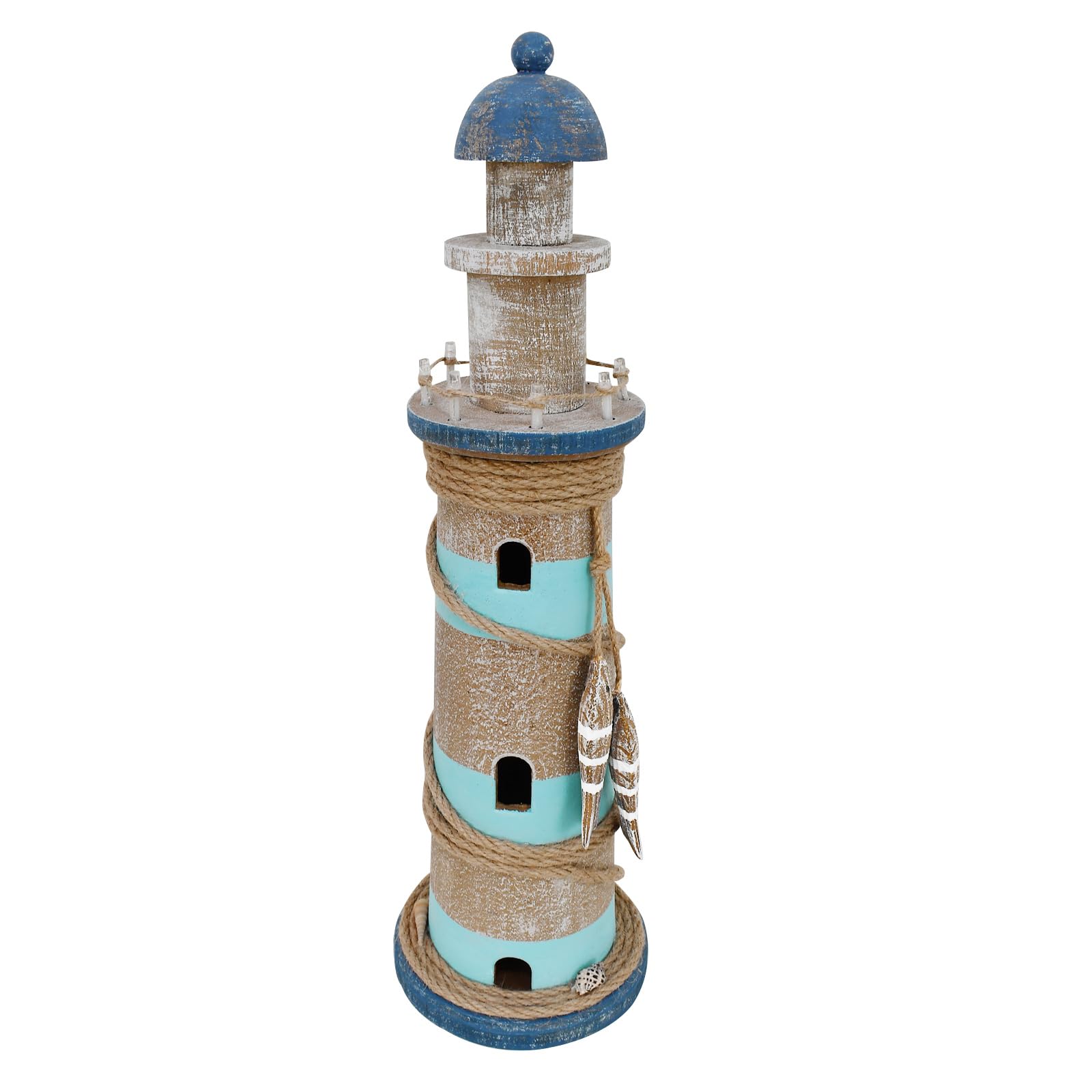 Phare en bois éclairé à DEL décoration d'intérieur de plage