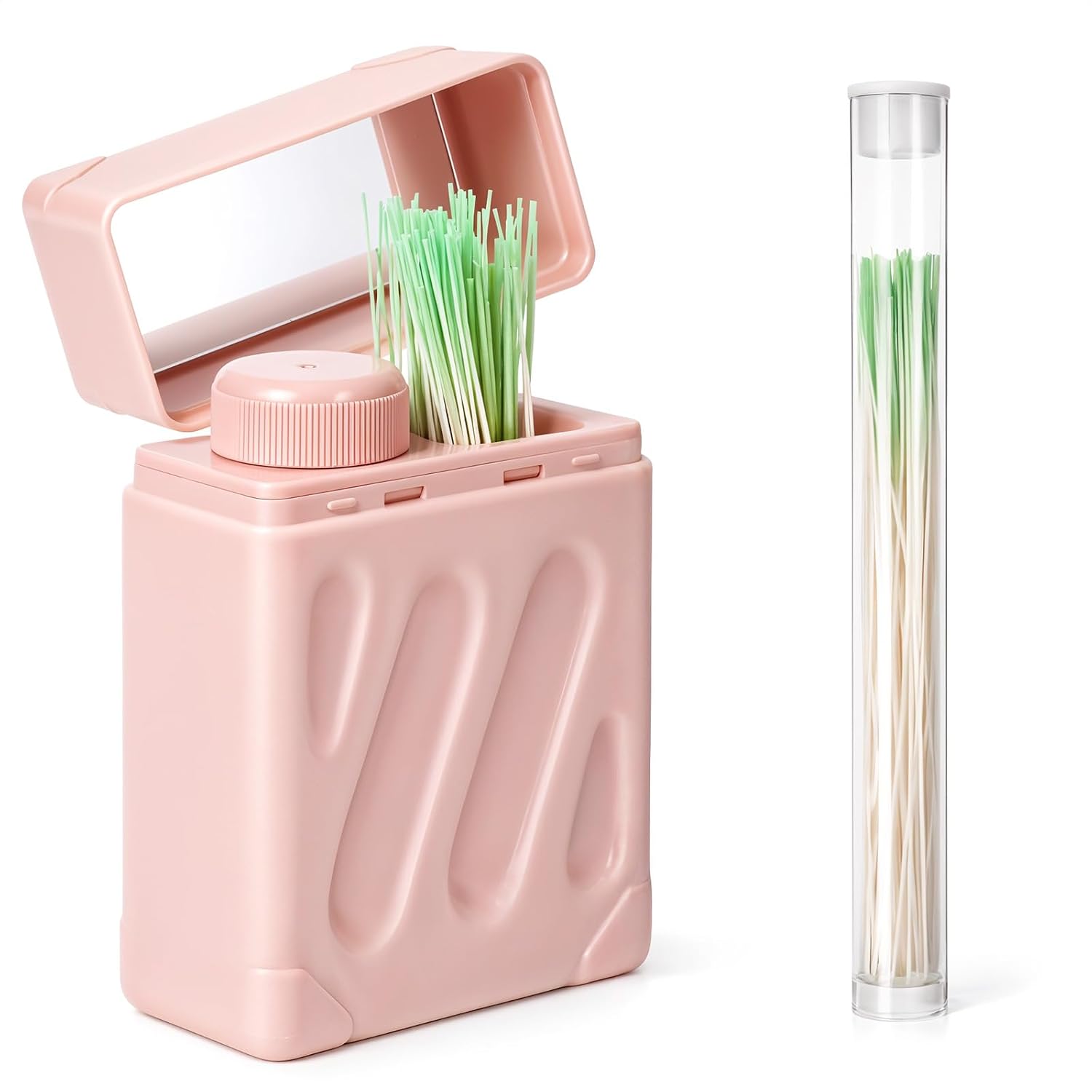 Piercing Cleaning Kit with Mirror Contains 180PCS Disposable Ear Piercing Cleaning Floss, Portable Ear Piercings Hole Cleaner, Piercings Aftercare for Women Men